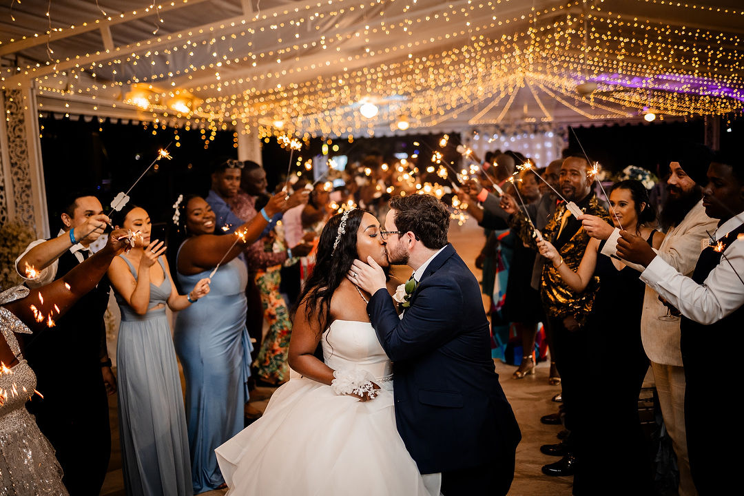 Sparkler exit wedding reception Ocho Rios Jamaica